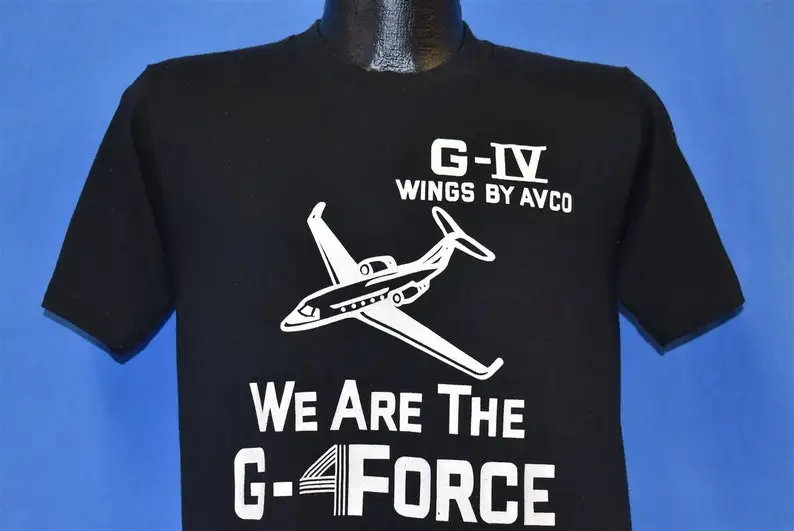 80s Gulfstream G-VI Avco G-Force G4 GIV Private Jet Airplane t-shirt Medium