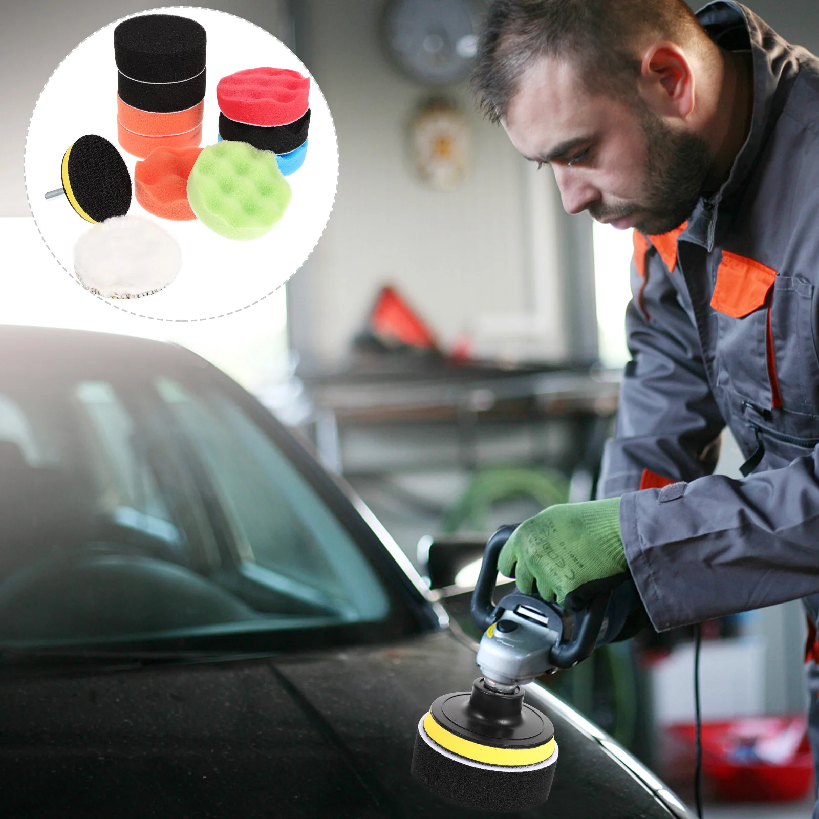 

Car Drill Buffer Pads Attachment Wax Polishing Applicator Auto Polish Pad Buffing Machine Polisher Sponge Foam Detailing Kit