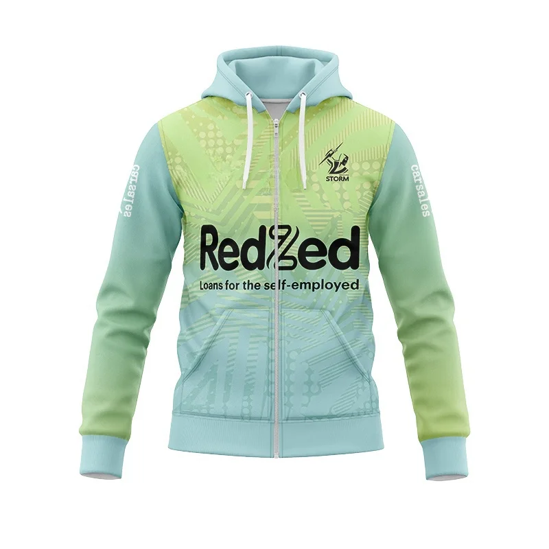 Мужская буря | Зеленая тренировочная рубашка Melbourne Storm 2024 толстовка на молнии