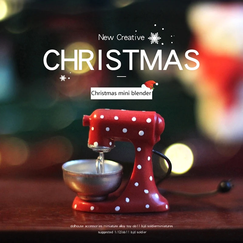 

1:12 миниатюрный Рождественский красный Миксер для кукольного домика, модель, Рождественская сцена, украшение, кухонный декор, игрушка, мебель, аксессуары, игрушки
