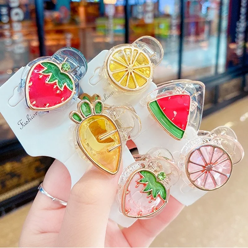 

2022 New Korea Style Simple Cute Hairpin Watermelon Strawberry Grapefruit Fruit Hair Claw for Women Fashion Hair Accessories