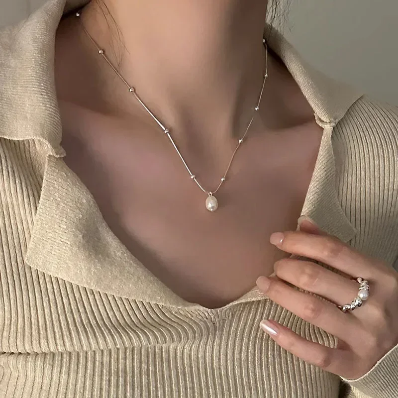 Женское Ожерелье с французским барочным пресноводным жемчугом