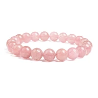 natural strawberry quartzs beads bracelet 4 6 8 10 12 mm size simple pink rock crystal bracelets elegant women jewelry gift