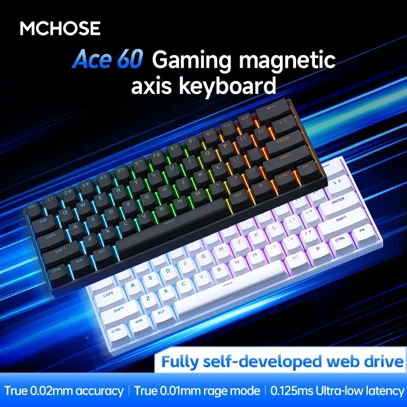 Проводная игровая клавиатура MCHOSE ACE60 Pro1k/8 кГц алюминиевый сплав сверхнизкая
