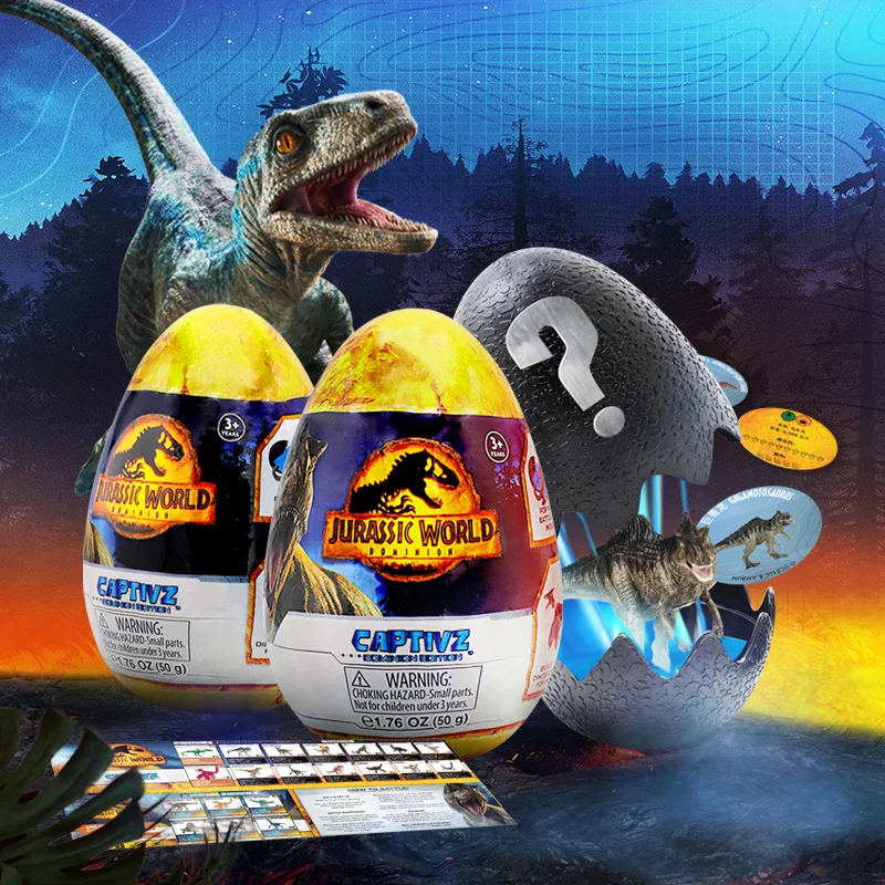 100% Original Jurassic World 3 Dinosaur Eggs Blind Boxes with Slime for Boys reveal surprise stress relieve Toys Christmas Gift