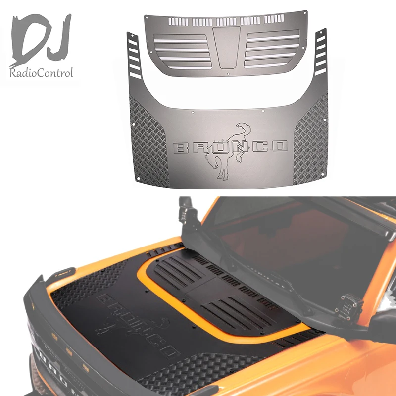 

DJ Metal Cover Decorative Sheet Front and Rear Hood Decorative Protection Double-layer Wrong Color for 1/10 New BRONCO 2021 Part