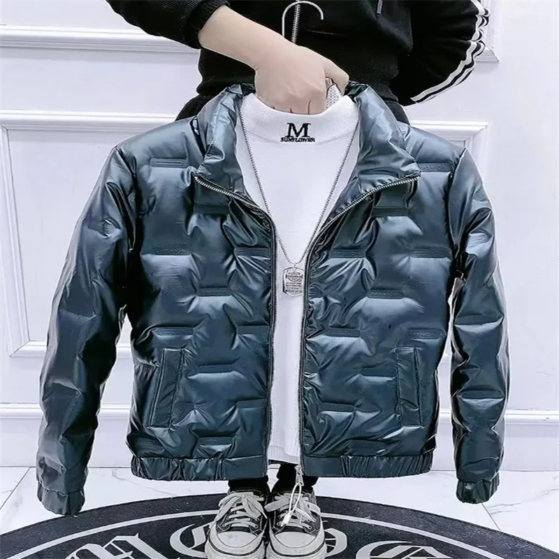 Winter Coat, Men'S Stand Collar, Korean Version, Short, Light And Thin Down Jacket, Slim, Wash Free, Bright Screen Red Cotton