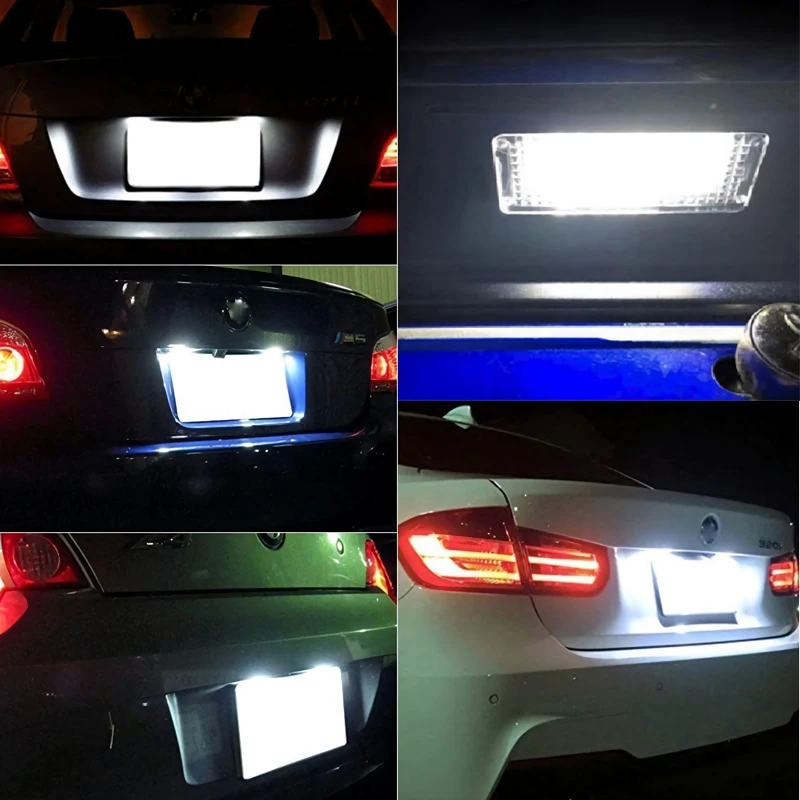 2Pcs LED License Plate Ligh For BMW E81 E85 E86 E87 E36 No Error Canbus Car Accessories Car Lamp 6500K White Car Light Source images - 6