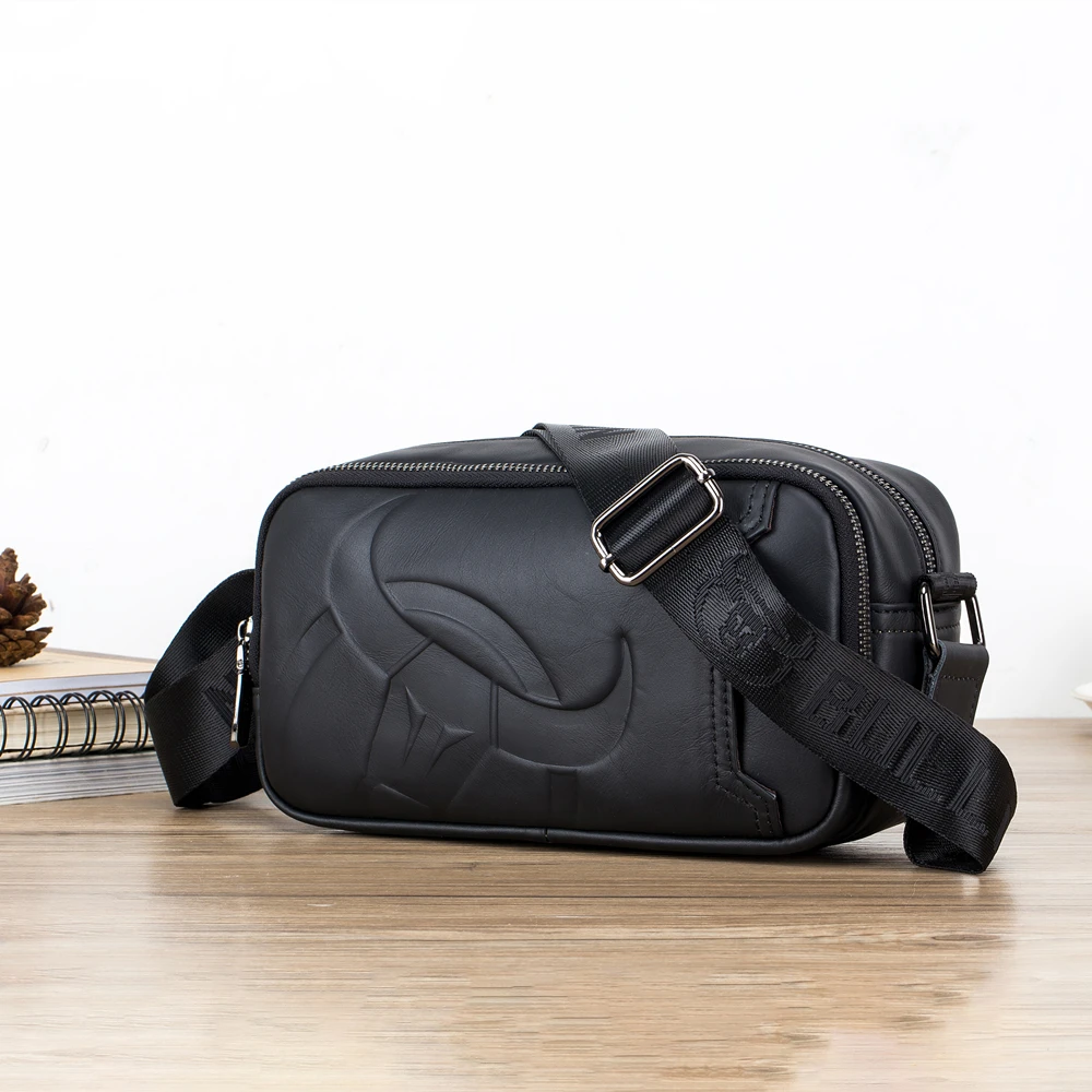 2023 men's leather business casual shoulder cross-body bag multifunctional horizontal shoulder small shoulder bag