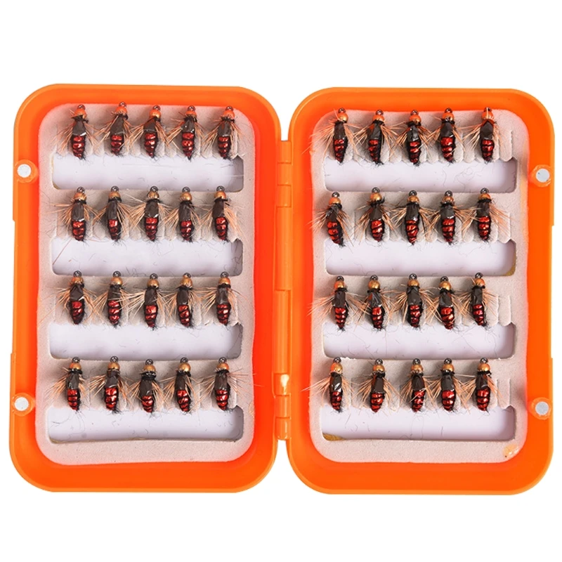 

40Pcs Fly Fishing Assortment Kit Bass Trout Salmon Fishing Fly Fishing Flies Kit Fly Fishing Lures with Fly Fishing Box