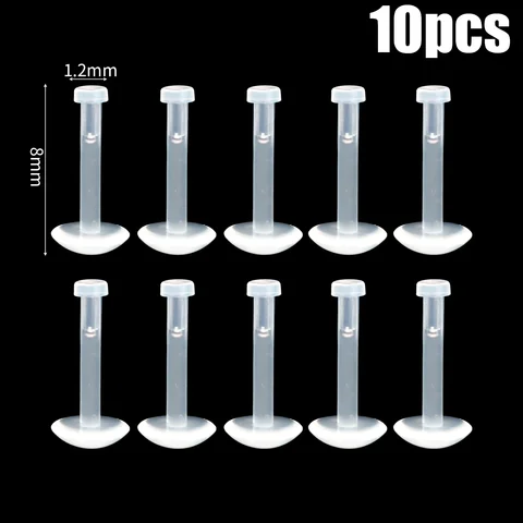 Прозрачные акриловые кольца для пирсинга 10 шт.