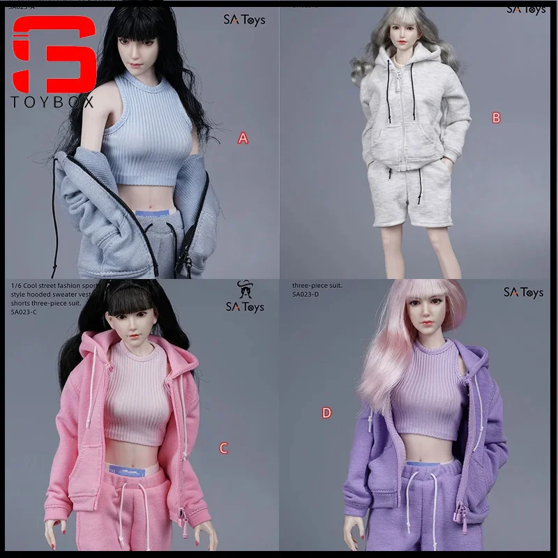 

SA Toys SA023 1/6 женский свитер с капюшоном, шорты, крутая уличная спортивная одежда, модель подходит для 12 дюймов, экшн-фигурки солдата