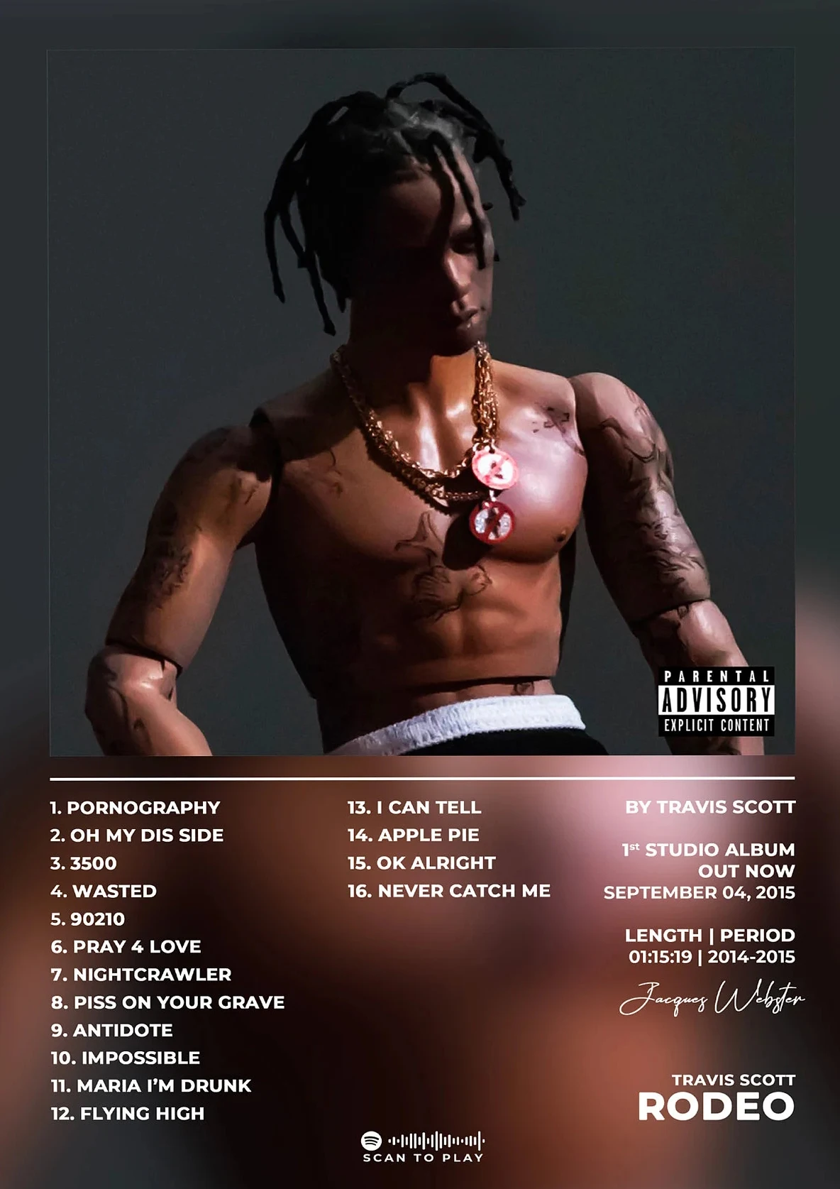

Художественный постер Travis Scott Rodeo Astroworld HALFLEMART