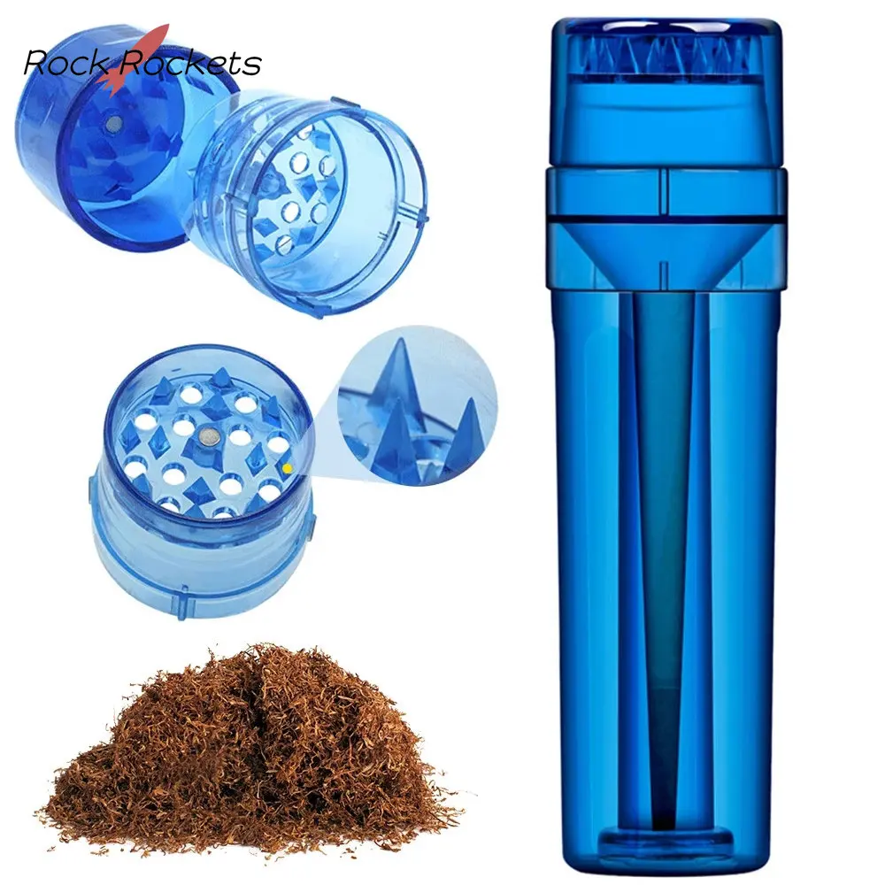 

R&R 3 In 1 Grass Grinder 110mm Rolling Roller Tube Cigarette Filling Dry Herb Crusher with Tobacco Storage Smoking Accessories