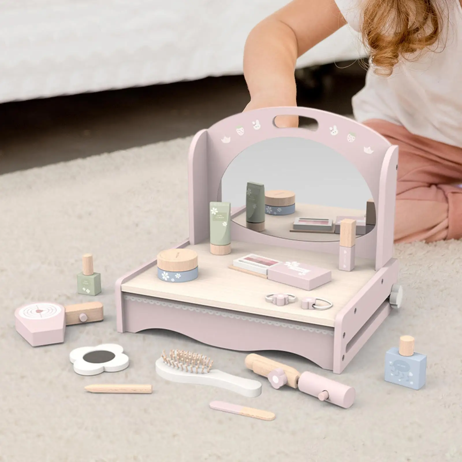 

dress Table Toy Pretend Play Makeup Toy Cosmetic Set for Game Role Play