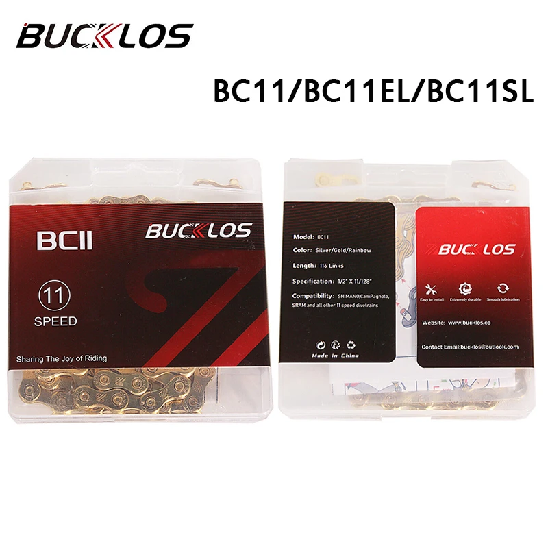 BUCKLOS 11s Велосипедная цепь MTB Шоссейный велосипед Ток 116 звеньев 11 В Цепь BC11/BC11EL/BC11SL