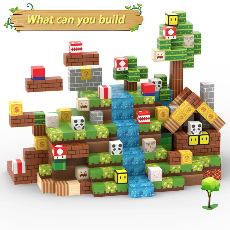 Магнитные строительные блоки мой мир куб магнитные игрушки набор для детей от 3