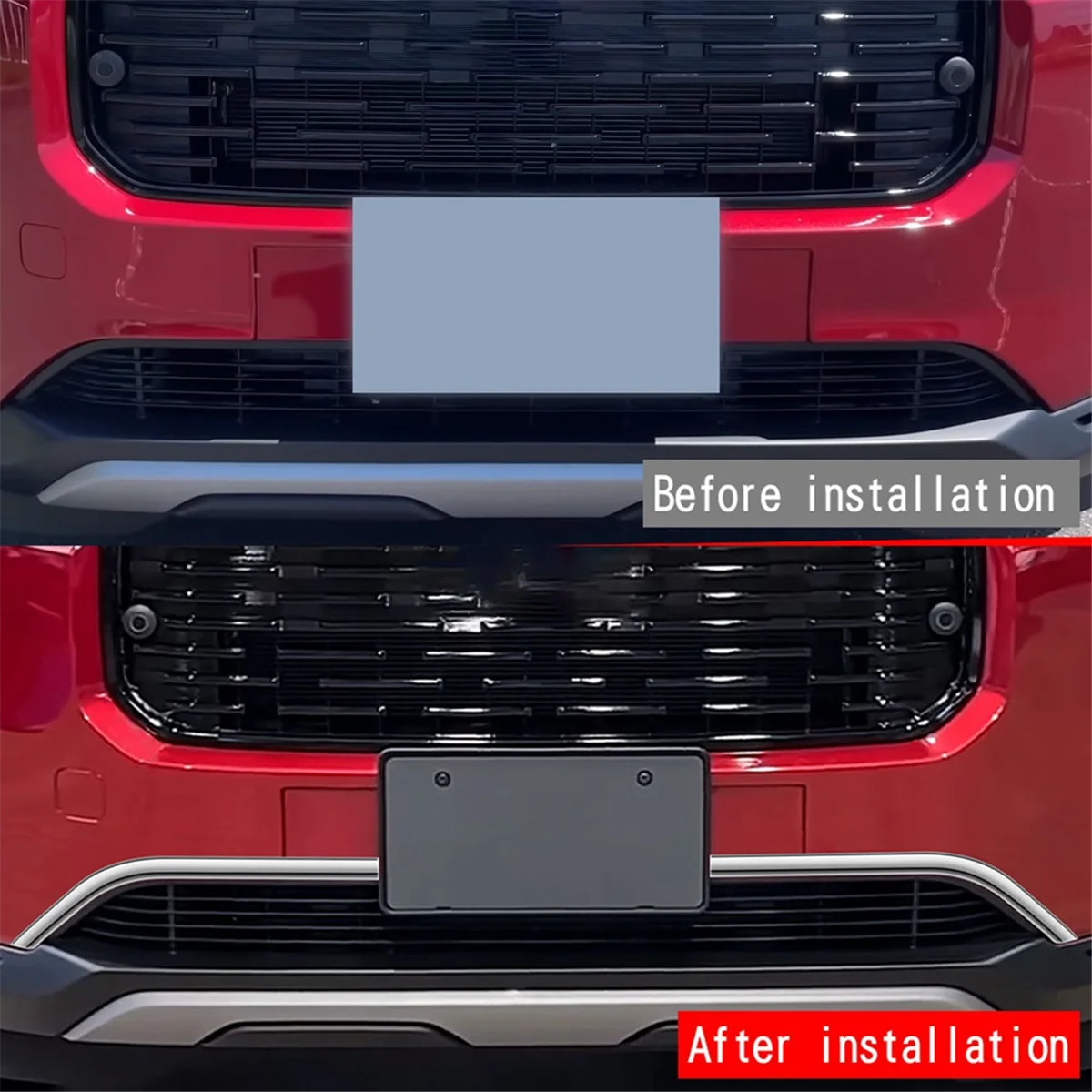 Накладка на передний бампер автомобиля нижняя средняя сетка накладка решетку