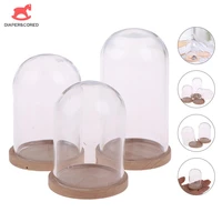 high quality miniature glass display bell jar with base dollhouse decoration accessories gifts for children early education toy