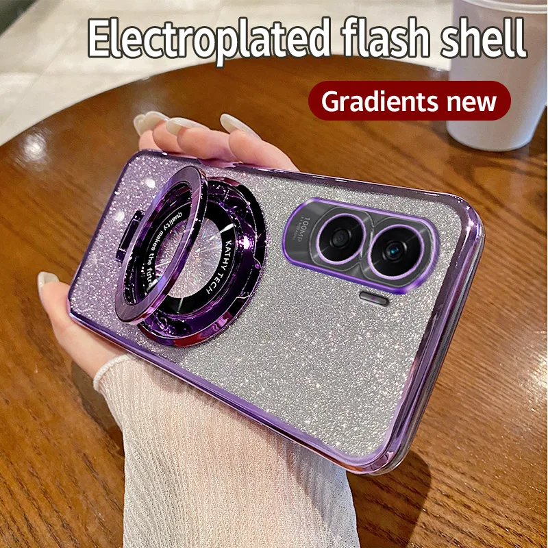 Чехол для Honor 90 Lite гальваническое покрытие Мягкая Блестящая задняя крышка