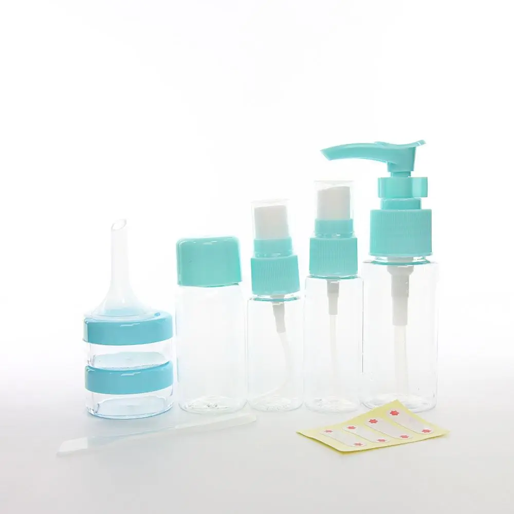 

7Pcs/Set Travel Portable Makeup Face Cream Lotion Perfume Refillable Bottles Transparent Plastic Empty Cosmetic Container