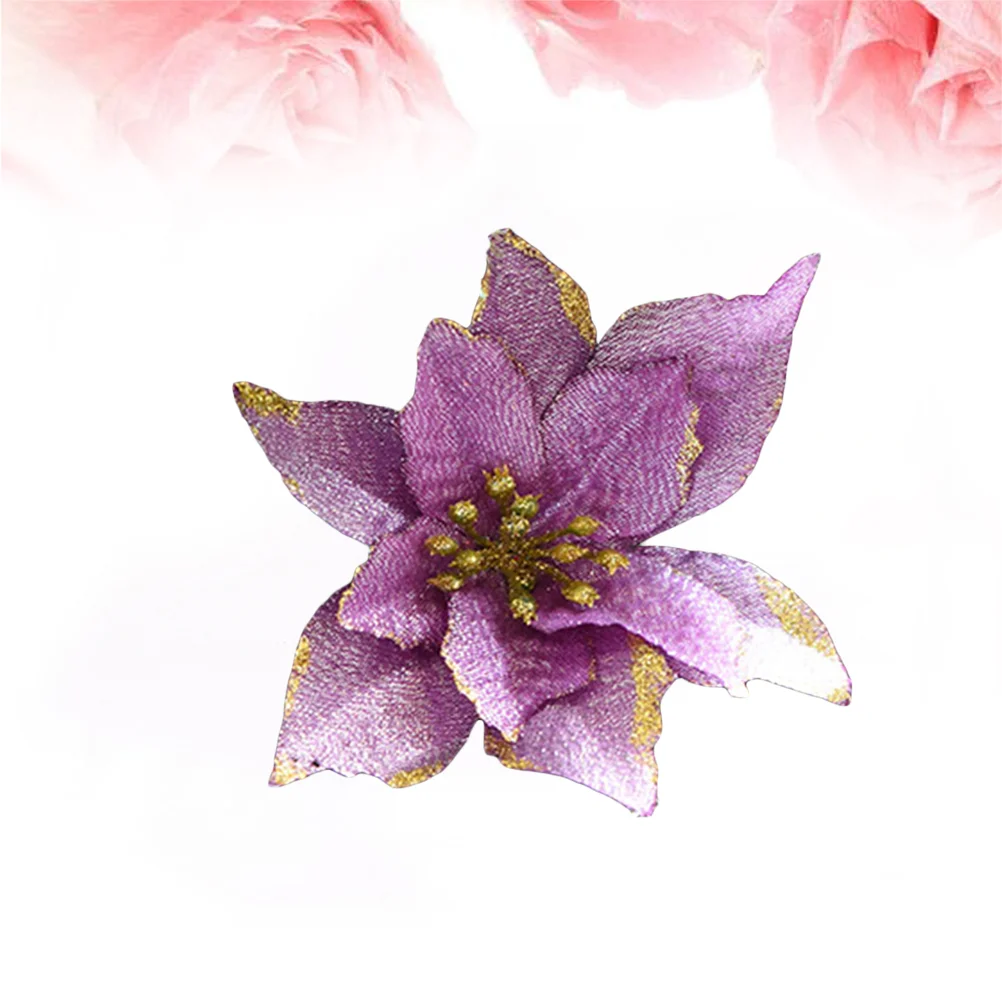 8 шт. рождественские украшения красное дерево блестящие искусственные цветы для