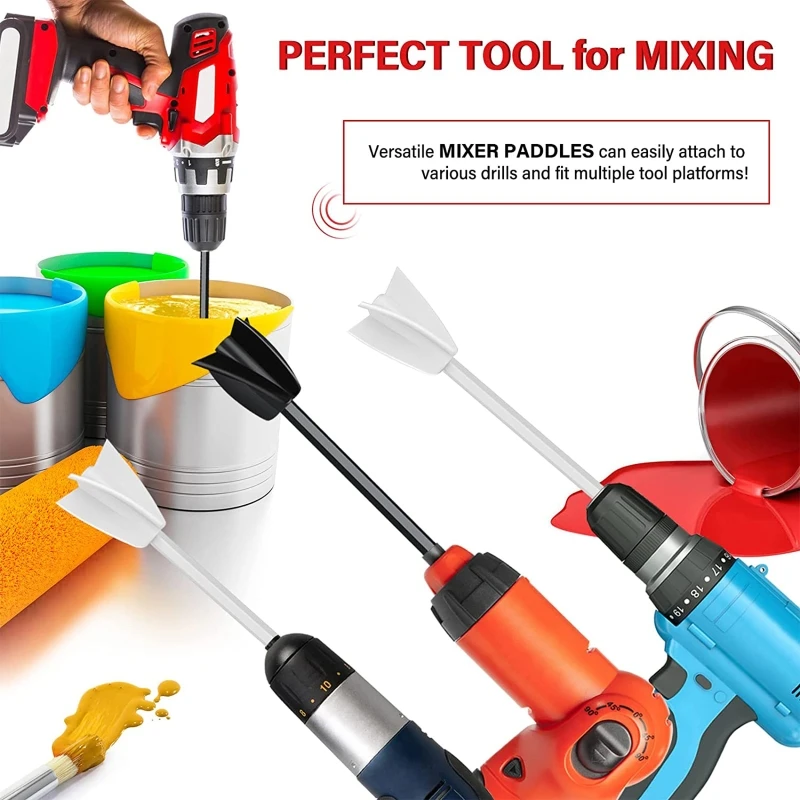 

Paint,Epoxy Resin,Mud Power Mixer Blade Drill Tool for Mixing 1.4" Plastic Paddle Replace Resin Mixer Drill Attachment 124A
