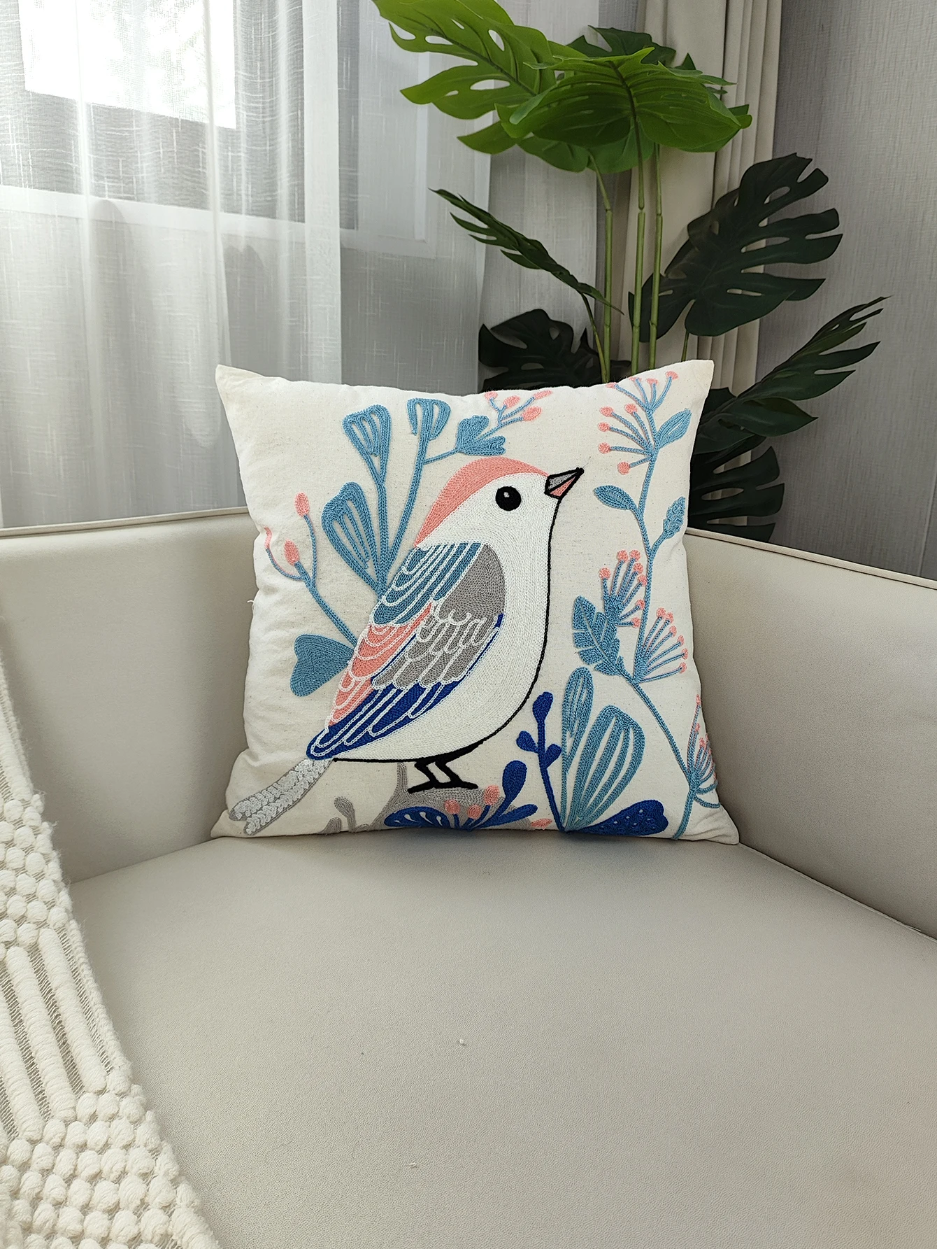 

Декоративная наволочка с птицами Флора 100% полиэстер