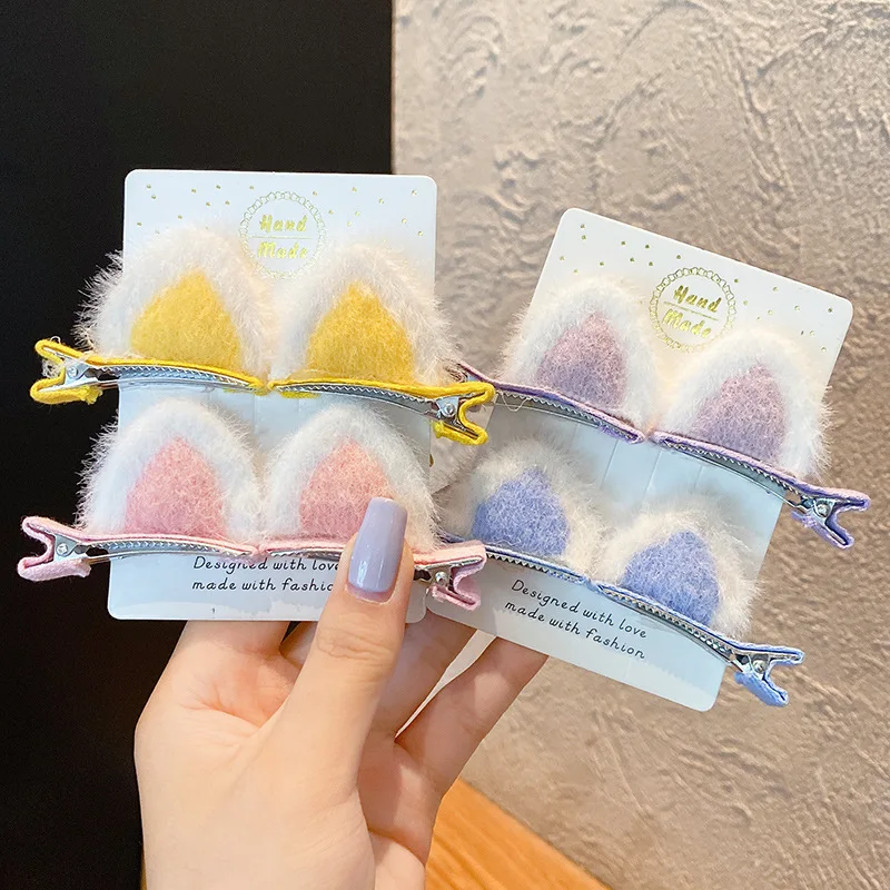 

Cute Plush Cat Ears Hairpins Girls Hair Clips Hair Accessories Women Sweet Barrettes Kids Fashion Ornaments Gift