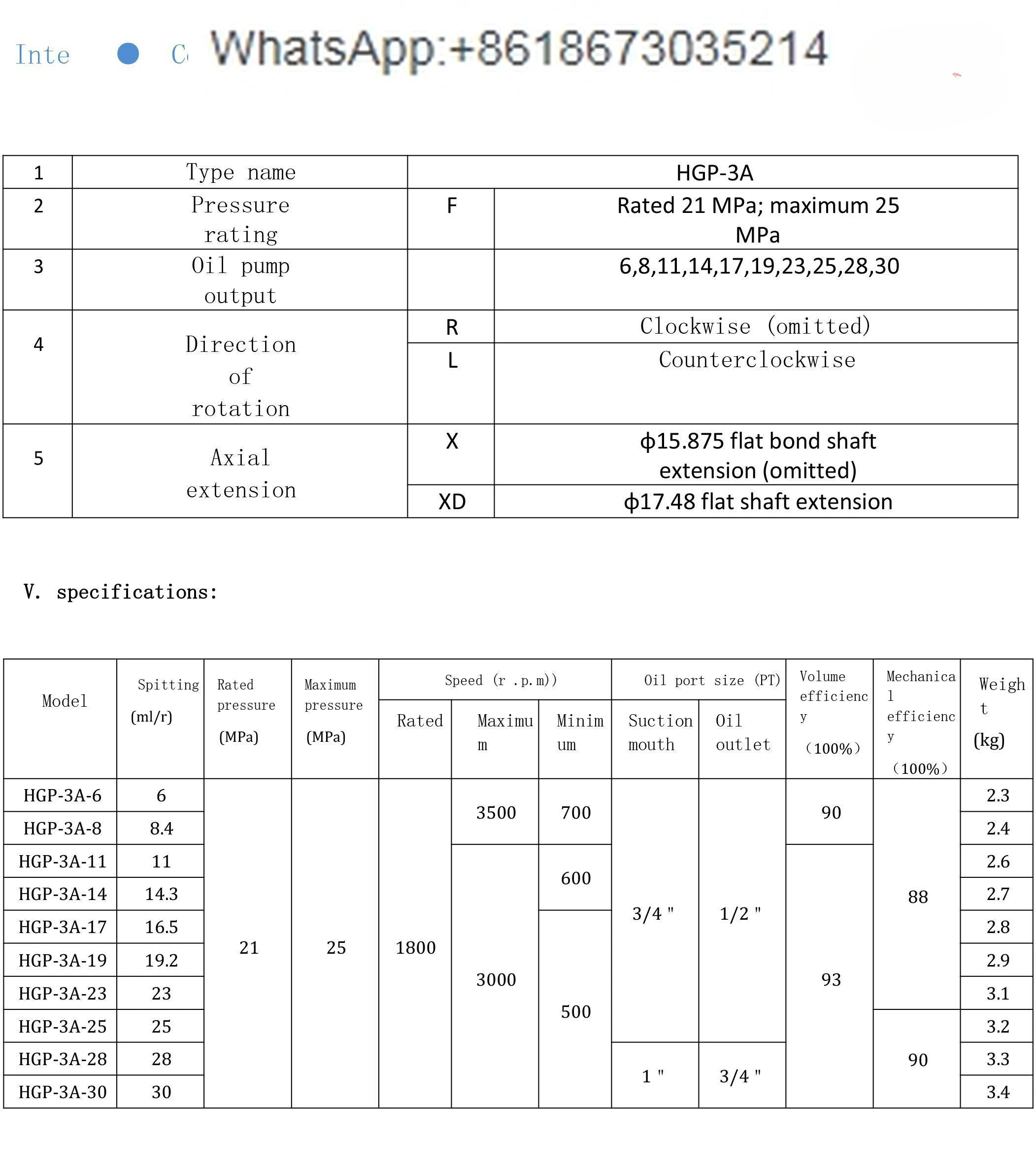 HGP Реверсивный гидравлический редукторный масляный насос высокого давления