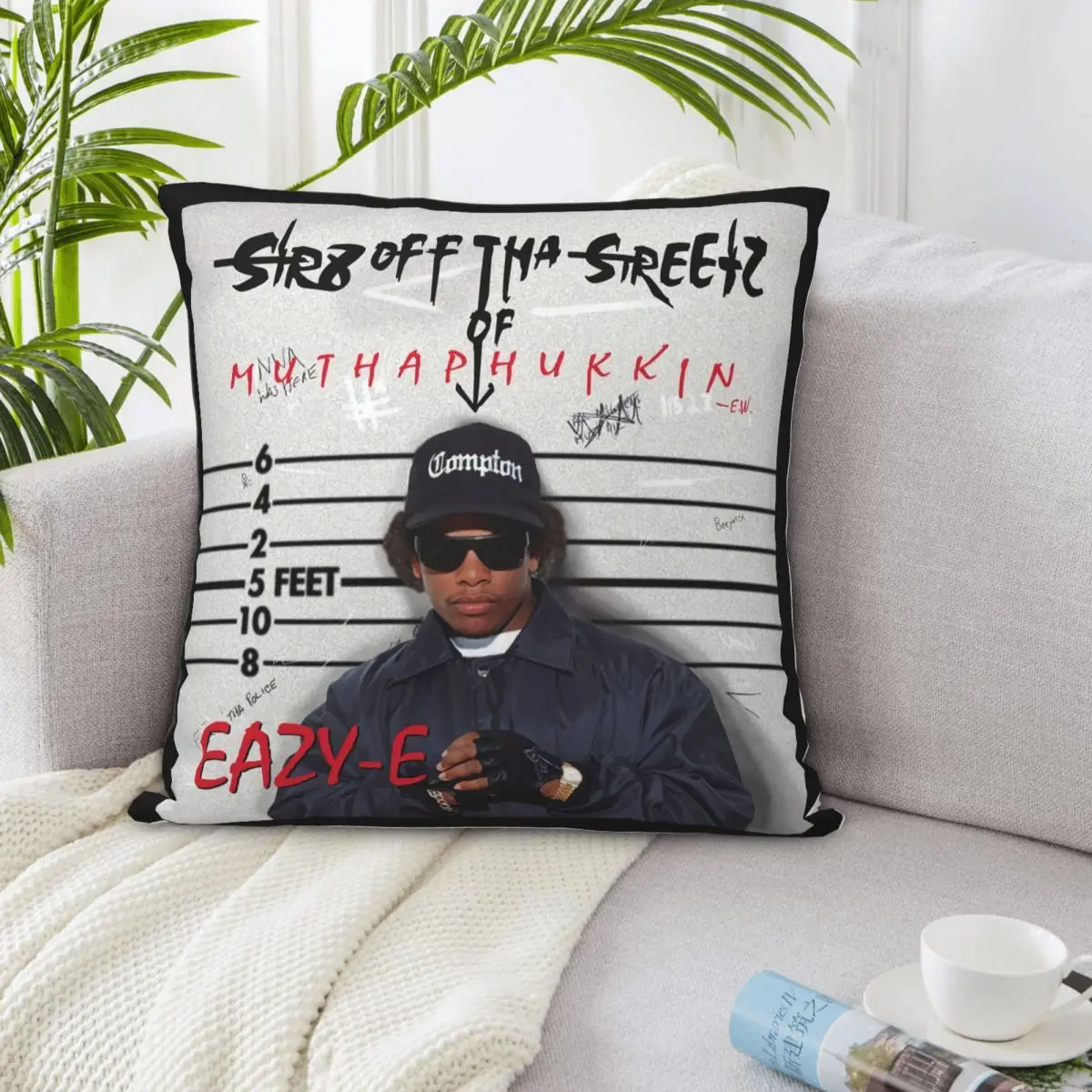 Eazy E Str8 Off Tha Streetz Of Muthaphukkin Compton Swea Dtg White S 5Xl Women Men Pillow Case (art.: 3920ca2a3eb04) - 3920ca2a3eb04
