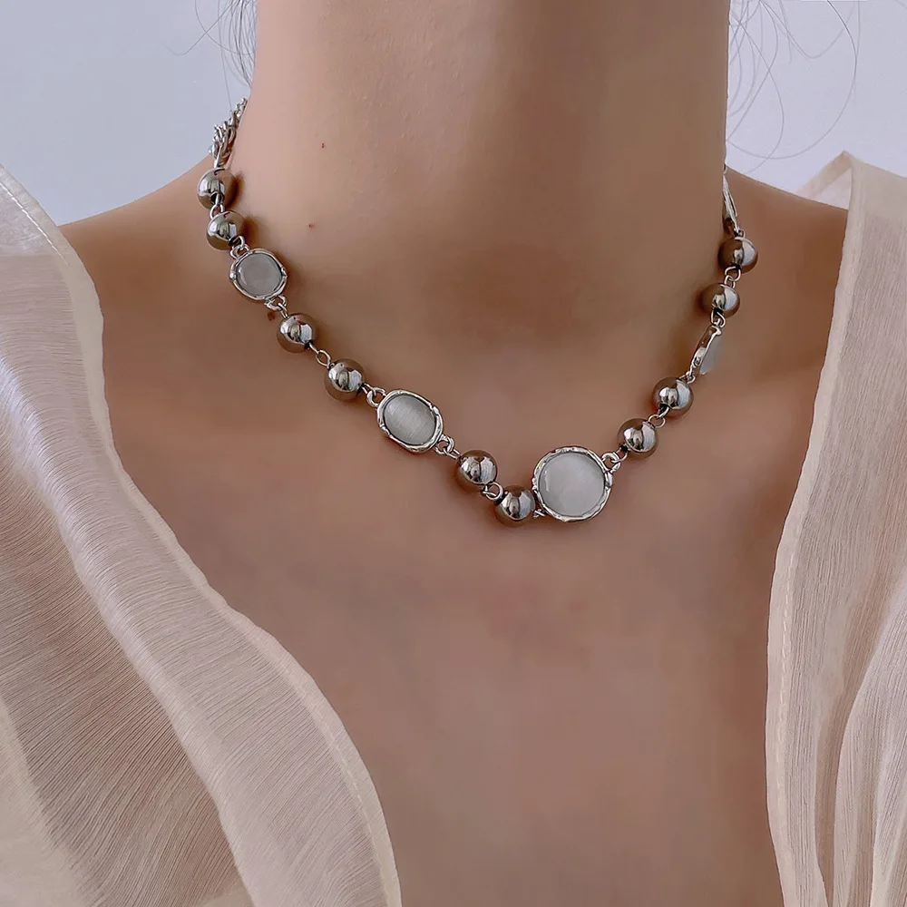 

Japanese and Korean Design Bead Stitching Necklace Simple Hip-hop Clavicle Chain Necklace Accessories
