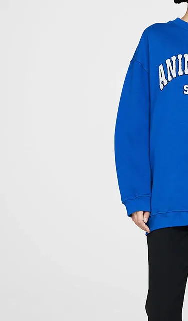 

Women Letter Embroidered O-Neck Long Sleeve Pure Cotton Sweatshirt