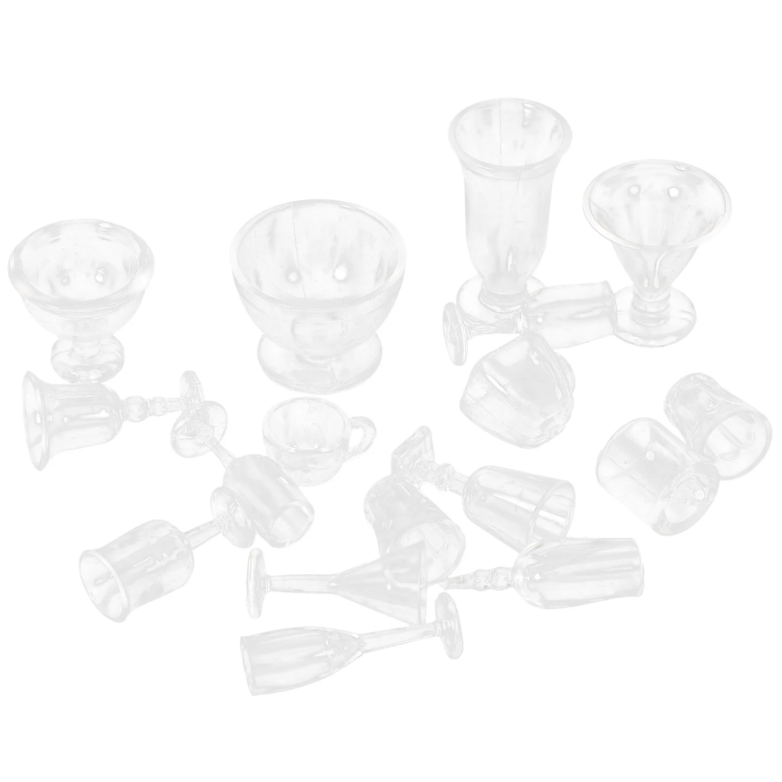

17 Pcs House Decorations Home Mini Kitchen Utensils Kids Toys For Girls 2X2x1.8cm Transparent Plastic Accessories Child