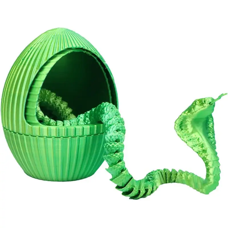 3D принт змеиное яйцо милое животное Змея с Gear Egg гибкие животные фигурка для