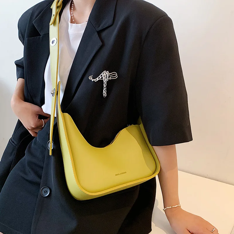 

Luxury Crossbody Bags for Women 2021 Leather PU Lemon Colour Shoulder Bags Women Casual Satchels Wide Straps Fashion Bag Handbag