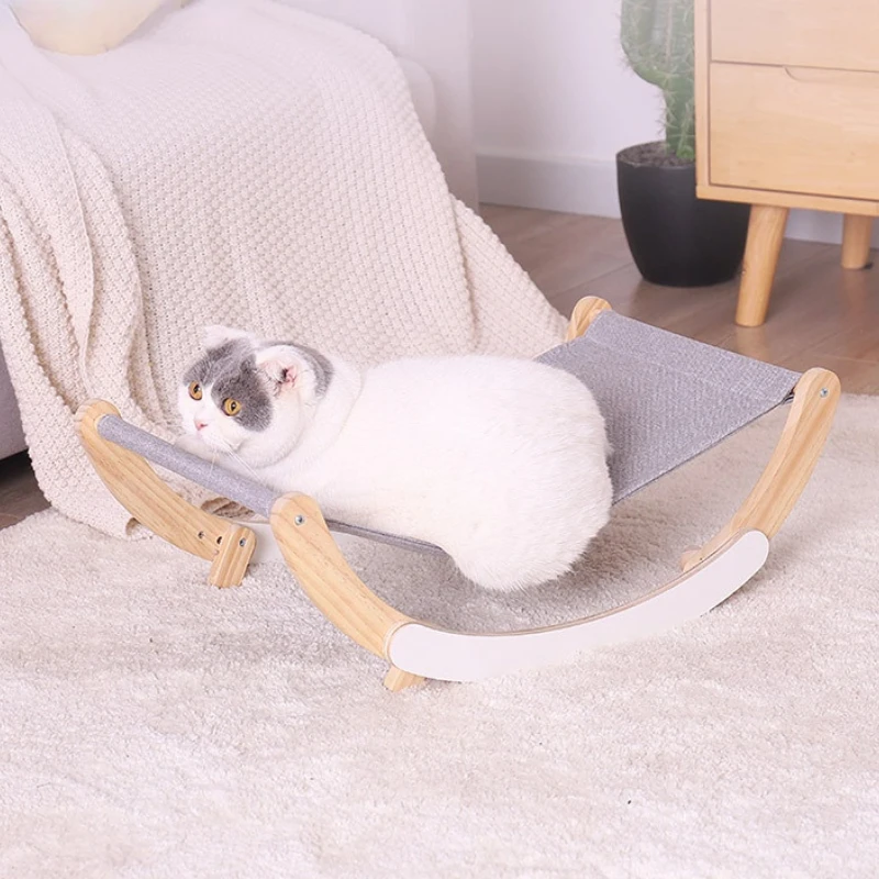 Solid Wood Bed Swing Bed Cat Basket Bed Hammock Pet Products Cat Nest Cat Hammock Shaker