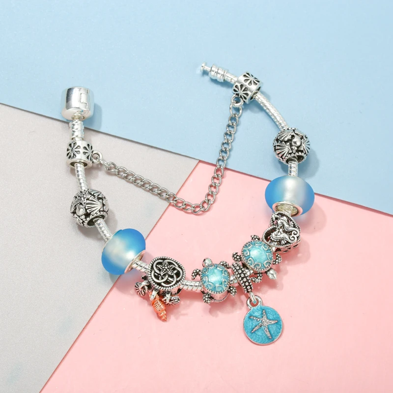 Морская звезда черепаха ракушка бусины кулон DIY змеиная цепочка оригинальный