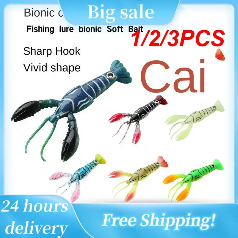 

1/2/3PCS Luya Bait 9.5cm/6g Simulation Bait Wild Fishing Crayfish Soft Fake Bait Wholesale Fishing Accessories Shrimp Lures