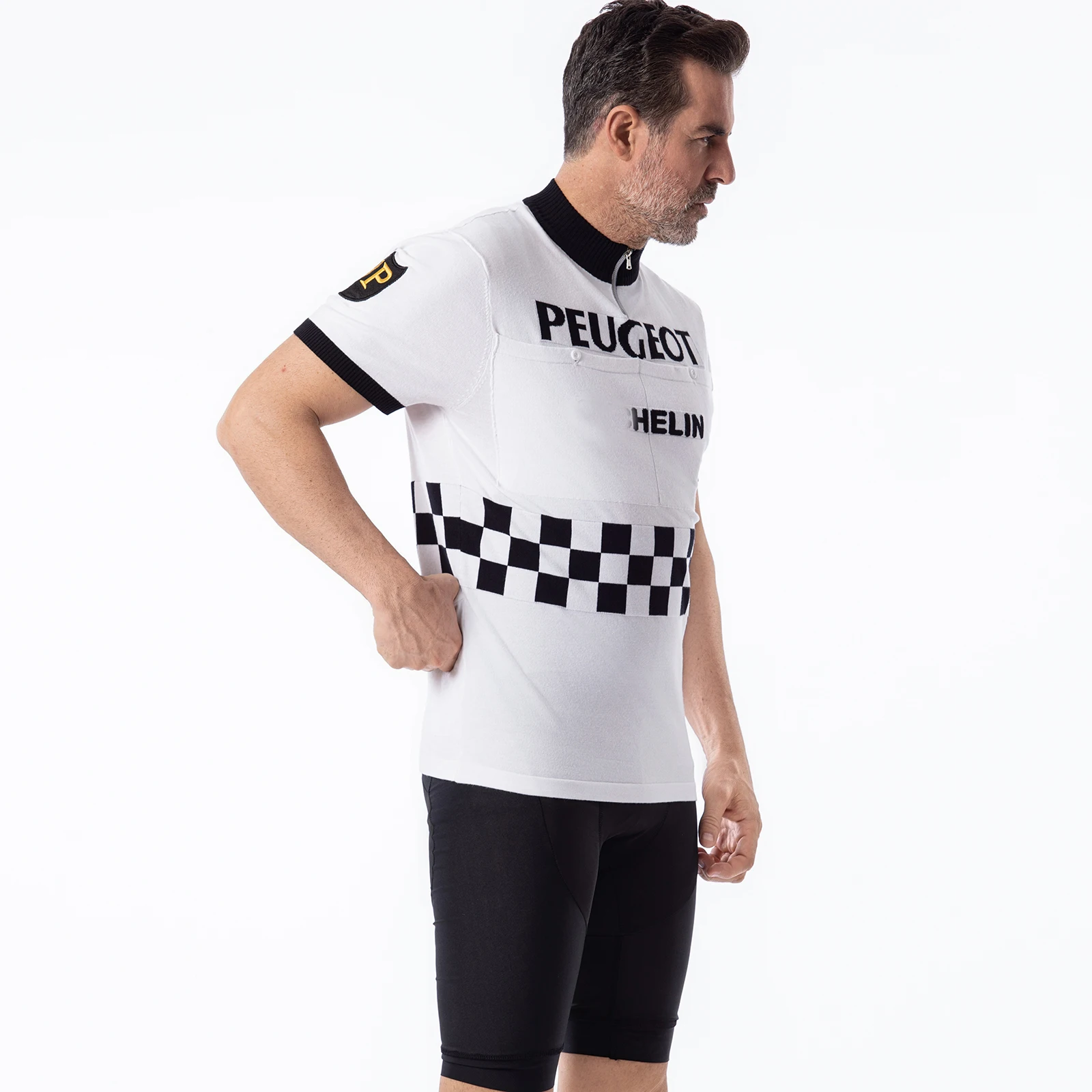 Белая шерстяная веломайка в стиле ретро велосипедный Топ