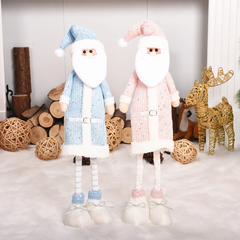 

Santa Claus Plush Doll Chirstmas Decoration pink Blue Santa Dolls for girls New Year Gift Xmas Home Ornament Figurines