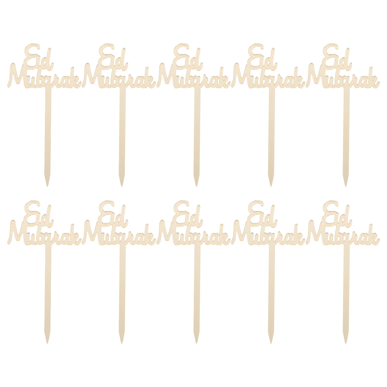 

10 Pcs Eid Theme Cupcake Toppers Party Baking Toppers Dessert Inserting Adorns
