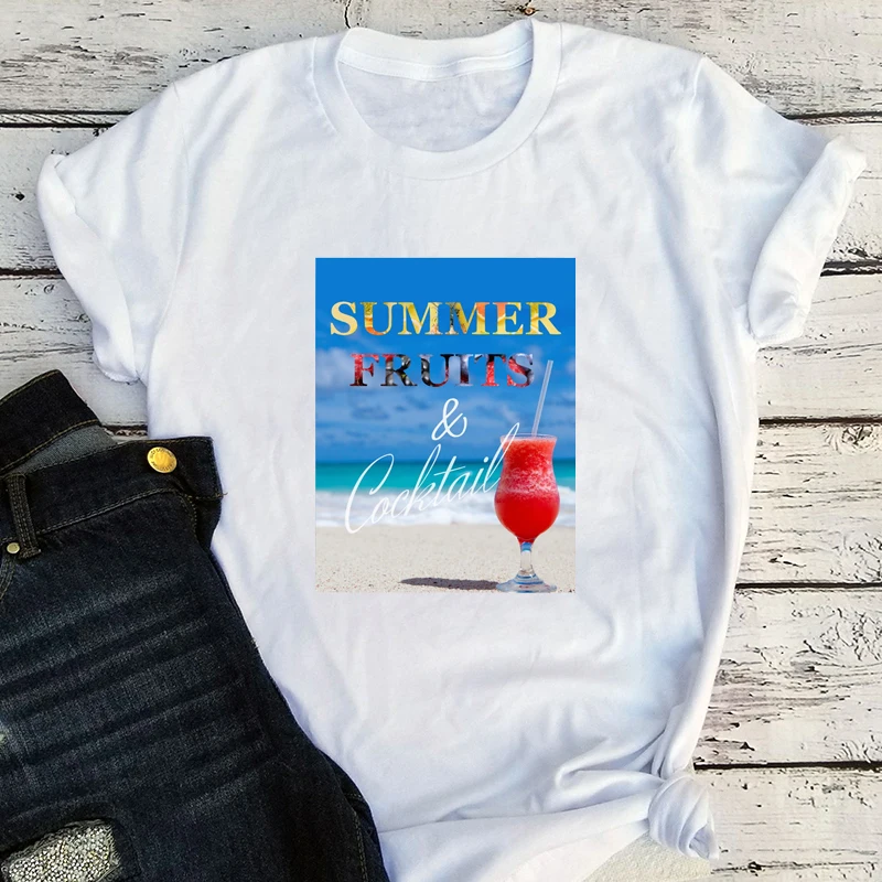 

Summer Graphic Tee Beach Drinking Tops Women 2022 Drink Women Sexy Tops Tees Holiday Aesthetic Clothes Gothic Fashion L