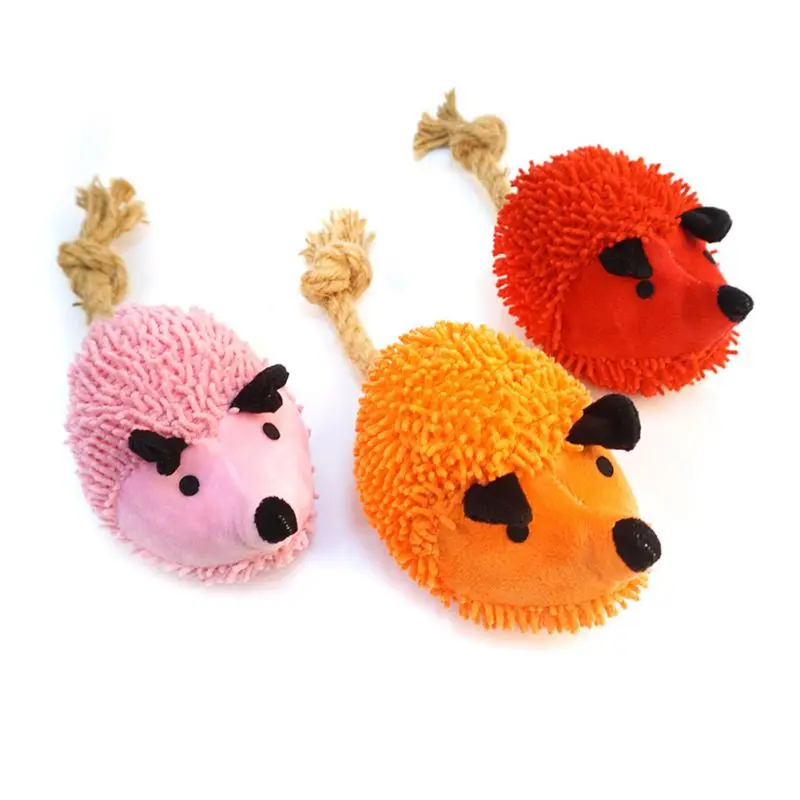 

Hedgehog Shape Dog Chew Toy Cute Stuffed Squeak Pet Molar Toy For Small Large Teeth Cleaning Bite Resistant Pet Accessorie