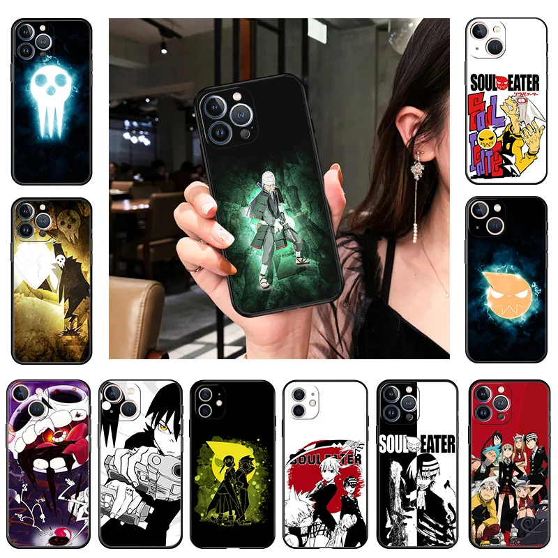 

Ultra Thin Soul Eater Cartoon Silicone Phone Case for iphone 14 13 11 12 Pro XS Max Mini XR SE 8 7 6s 14 Plus X Soft Mate Cover