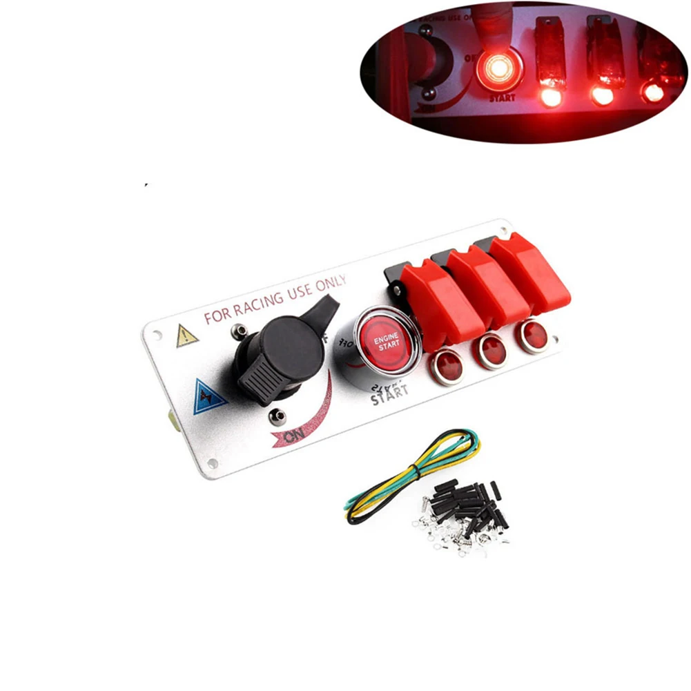 

Power Switch 12V Race Car Ignition Switch Engine Start Panel Push Button LED
