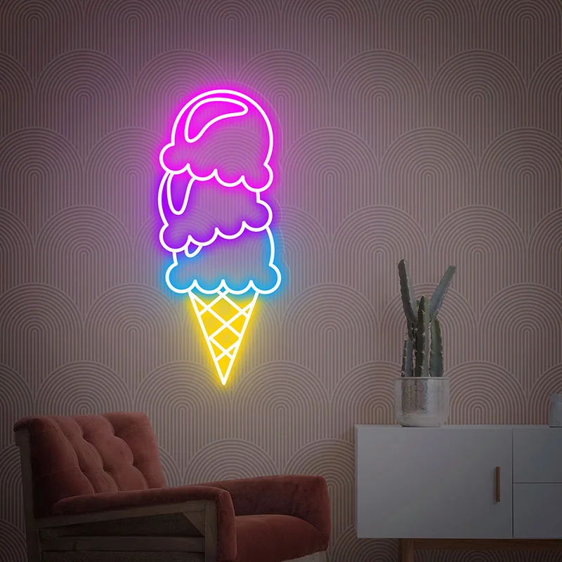 

Ice Cream Neon Sign Custom Led Sign for Party Bar Shop Wall Hanging Decor Neon Lights Handmade Personalized Gifts Night Light