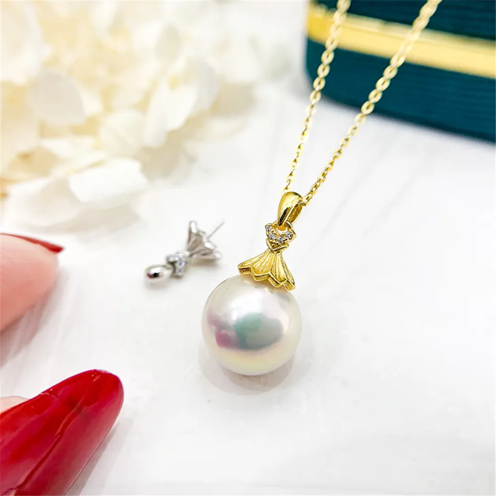 

S925 Sterling Silver Half Hole Eye Pins Beads End Caps Top Drilled Pendant Bails Connector For DIY Jewelry Making Accessories
