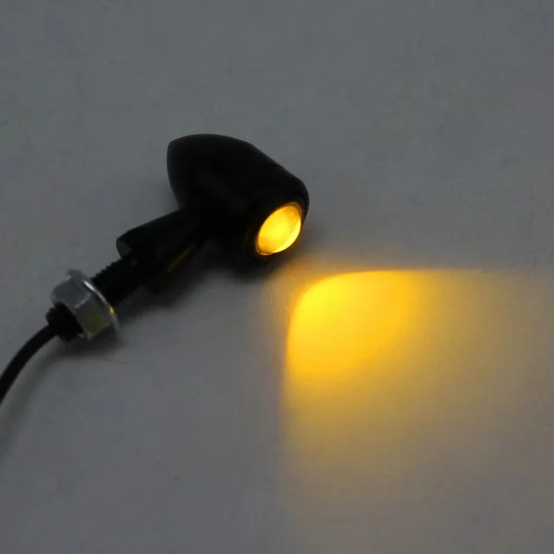 Universal Motorcycle M8 LED Bullet Mini Turn Signal Light Blinker Indicator Lamp Cruiser Chopper Cafe Racer Offroad