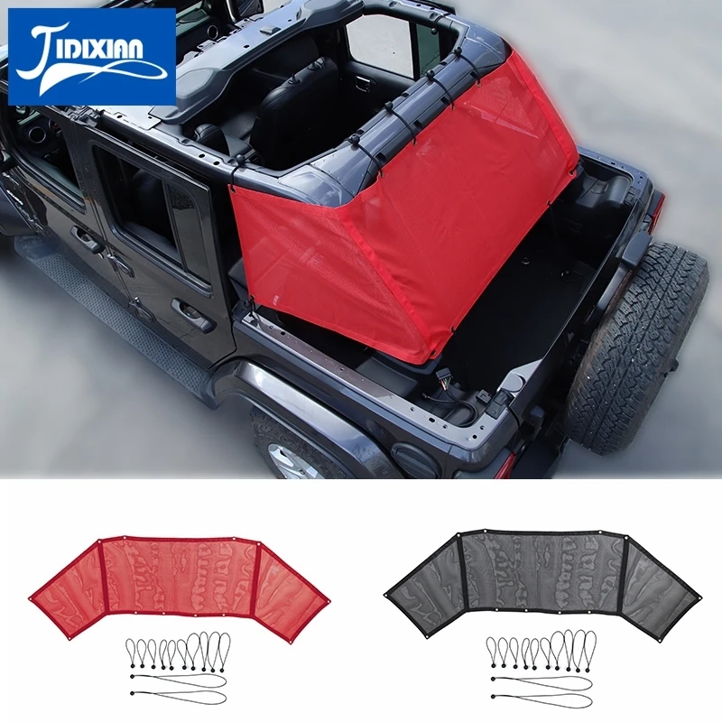 

JIDIXIAN Car Rear Trunk Anti UV Sun Sunshade Cover for Jeep Wrangler JL 2018 2019 2020 2021 2022 Insulation Net Accessories
